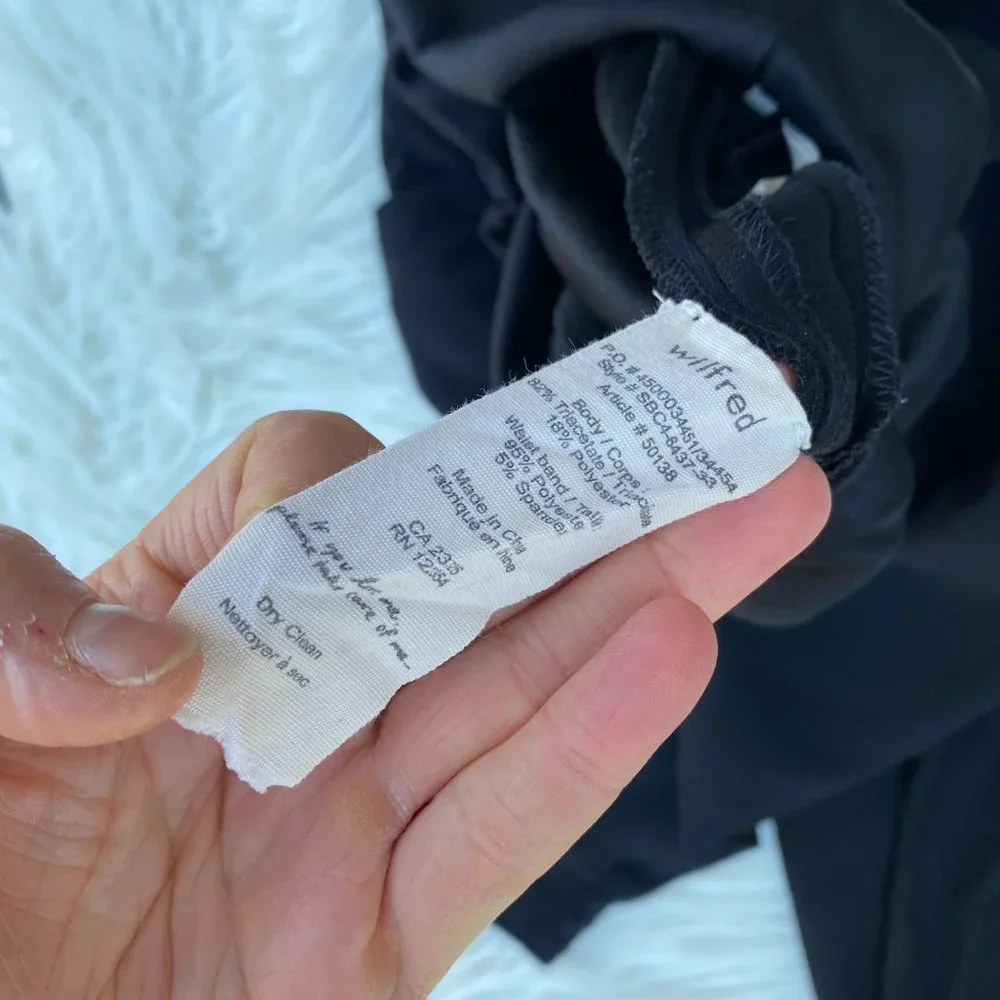 Aritzia Wilfred Ermont Pants Trouser Zipper Black Size Small - Picture 9 of 9